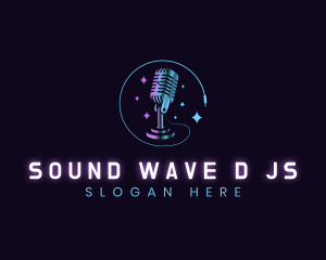 Podcast Dj Microphone logo design