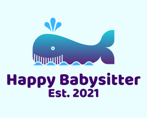 Happy Whale Sea logo design