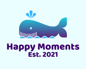 Happy Whale Sea logo design