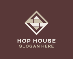 Modern House Flooring Tile logo design