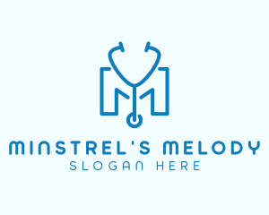 Medical Stethoscope Letter M logo design