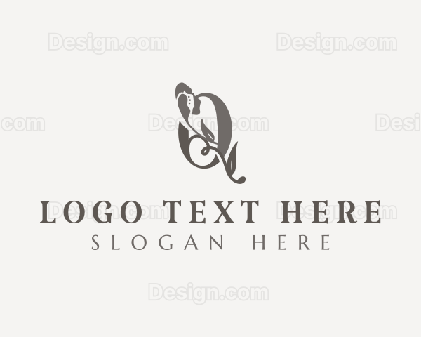 Chic Elegant Floral Letter Q Logo