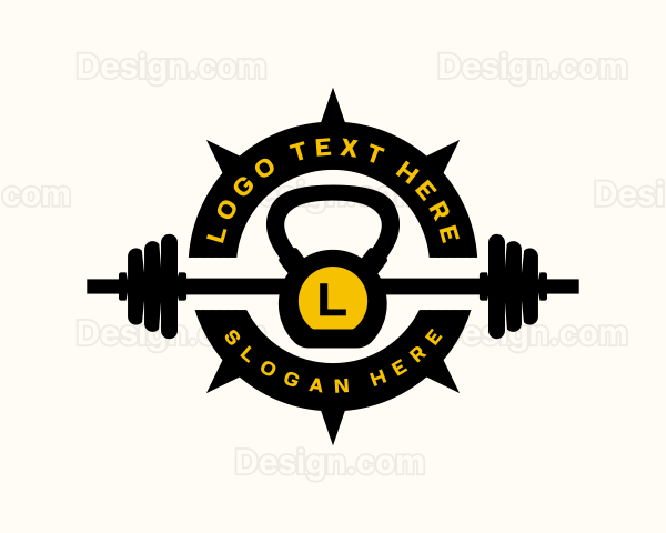 Fitness Gym Barbell Logo