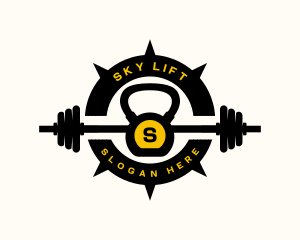 Fitness Gym Barbell logo design