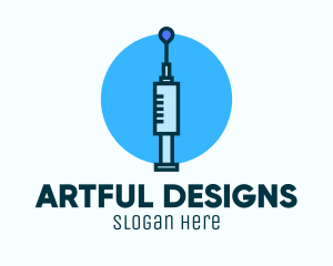 Blue Needle Vaccination logo design