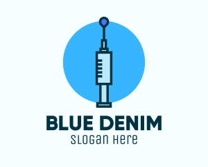 Blue Needle Vaccination logo design