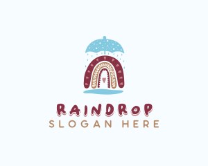 Umbrella Kindergarten Rainbow logo design