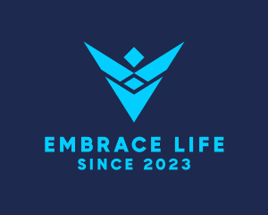 Embrace Person Letter V logo