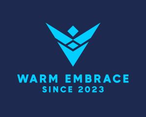 Embrace Person Letter V logo