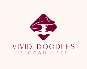 Woman Fashion Hat logo design