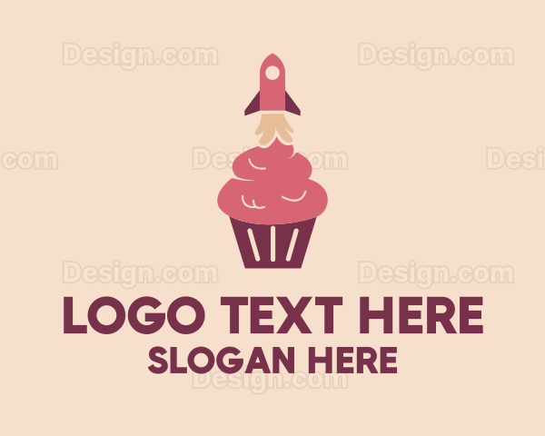 Pink Rocket Cupcake Logo