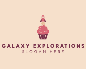 Pink Rocket Cupcake logo design