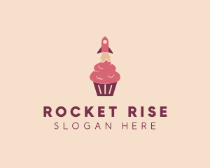 Pink Rocket Cupcake logo design