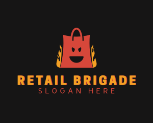 Flame Shopping Bag Mall logo design