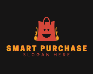 Flame Shopping Bag Mall logo design