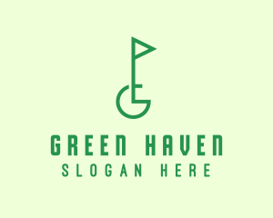 Green Golf Course Letter G logo design