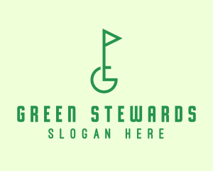 Green Golf Course Letter G logo design