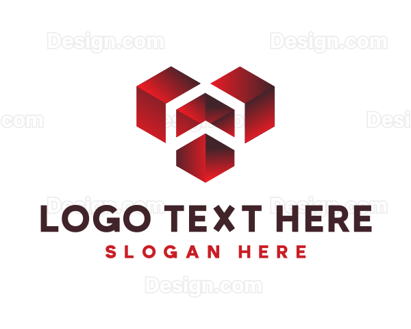 Geometric Heart Tech Logo