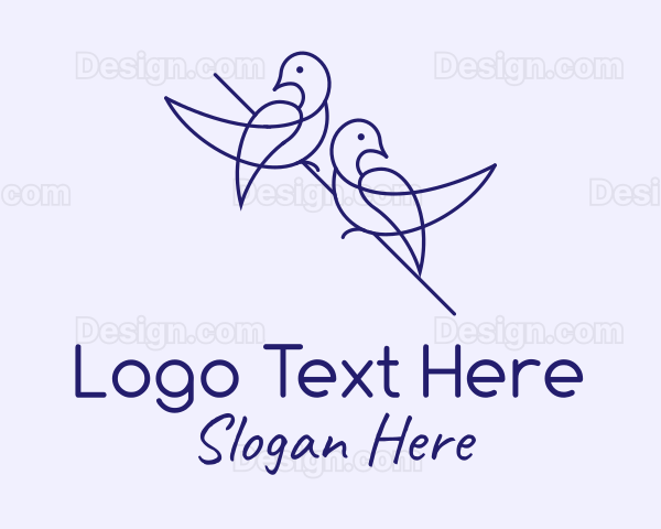 Purple Pigeon Birds Logo