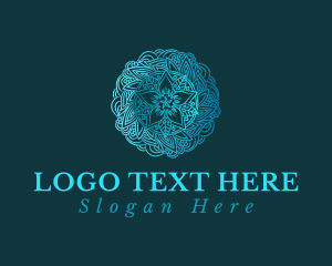 Blue Mandala Flower logo