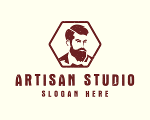 Beard Man Gentleman logo design