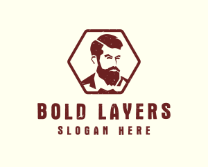 Beard Man Gentleman logo design