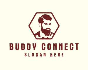 Beard Man Gentleman logo design