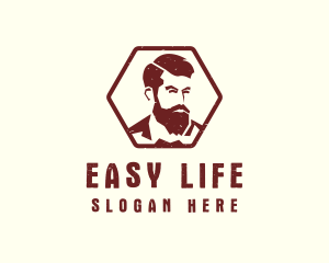 Beard Man Gentleman logo design