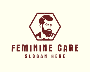 Beard Man Gentleman logo design