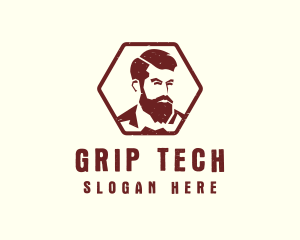 Beard Man Gentleman logo design