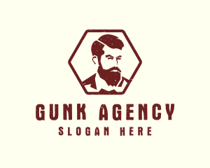 Beard Man Gentleman logo design