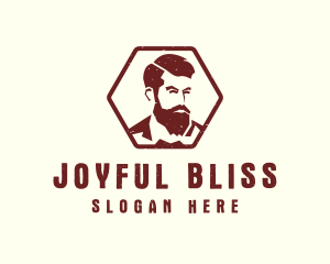 Beard Man Gentleman logo design