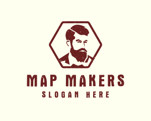 Beard Man Gentleman logo design