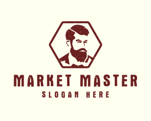 Beard Man Gentleman logo design