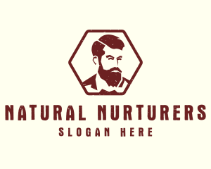 Beard Man Gentleman logo design