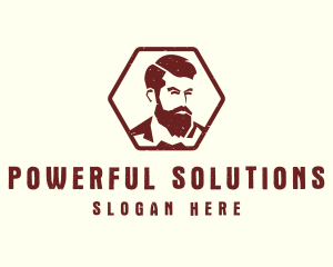 Beard Man Gentleman logo design