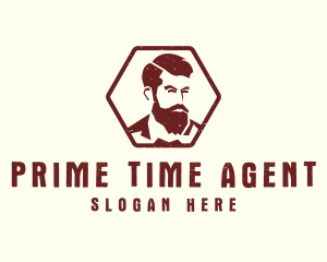 Beard Man Gentleman logo design