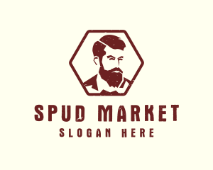 Beard Man Gentleman logo design