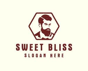 Beard Man Gentleman logo design