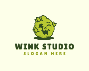 Winking Marijuana Organic logo design