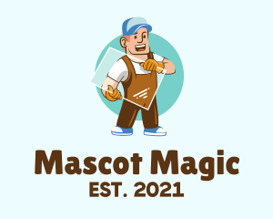 Glass Manufacturer Mascot logo