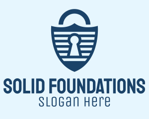 Lock Shield Stripe Logo