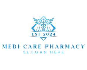 Caduceus Laboratory Pharmacy logo design