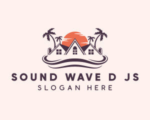 Beach Wave Resort House logo design