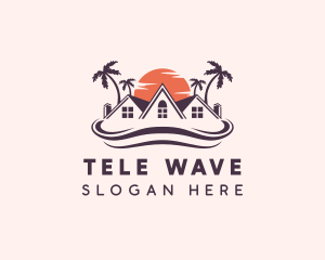 Beach Wave Resort House logo design