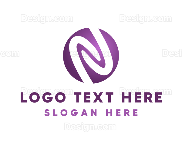 Purple Startup Letter N Logo