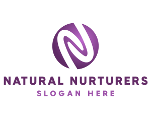 Purple Startup Letter N logo design