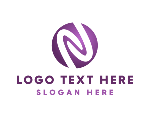 Letter - Purple Startup Letter N logo design