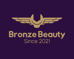 Bronze Winged Wrench logo design