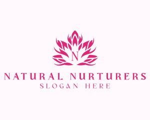 Organic Flower Lotus logo design